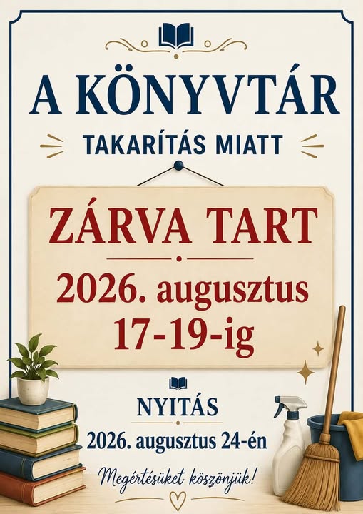 Könyvtárunk zárva